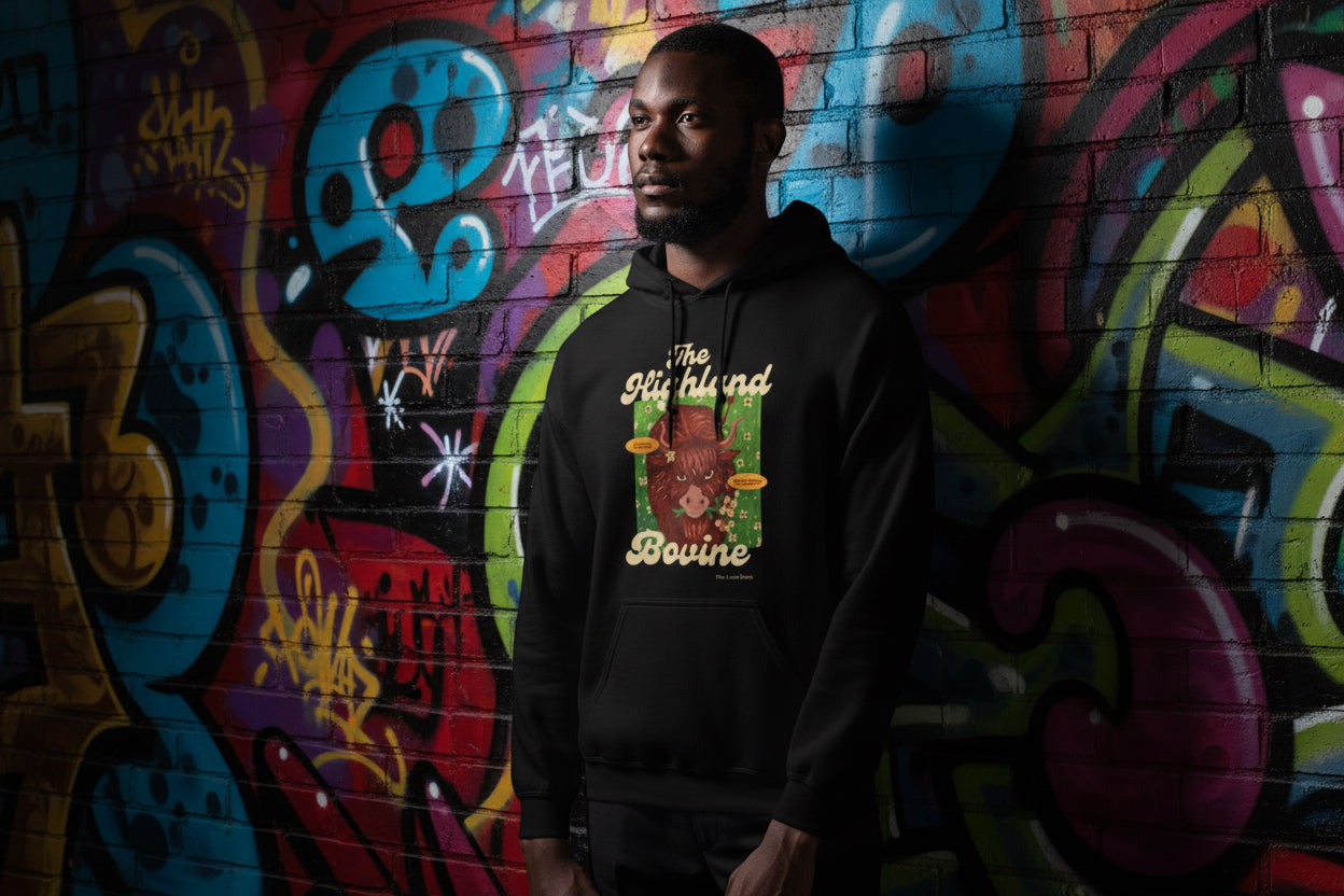 The Highland Bovine- (Black Unisex Hoodie)